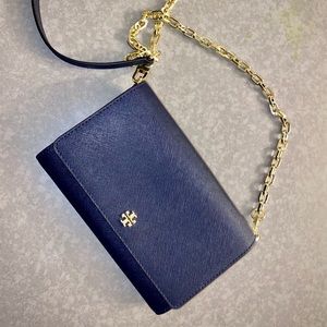 NWOT Tory Burch Saffiano Leather Wallet on Chain